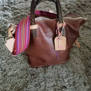 Consuela Magdalena sling brown pebbled leather bag